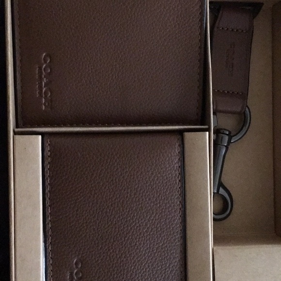 Men’s Genuine Leather 2 Wallet and keychain set - Picture 1 of 4